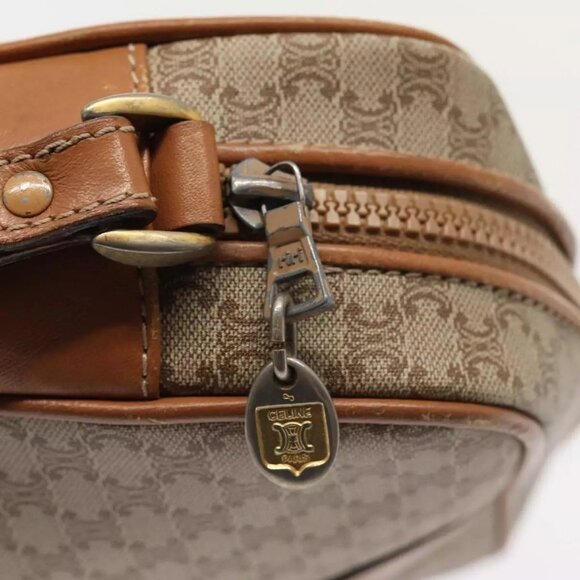 CELINE Macadam Canvas Shoulder Bag Beige Gold Auth - Picture 8 of 16